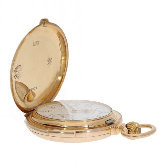 German 18 carat gold hunting cased quarter repeater Circa 1899 German 18 carat gold hunting cased quarter repeater Circa 1899