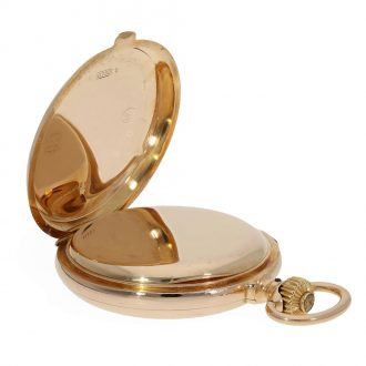German 18 carat gold hunting cased quarter repeater Circa 1899 German 18 carat gold hunting cased quarter repeater Circa 1899