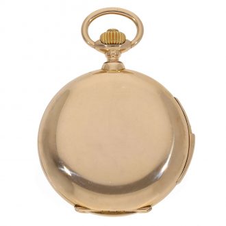 German 18 carat gold hunting cased quarter repeater Circa 1899 German 18 carat gold hunting cased quarter repeater Circa 1899