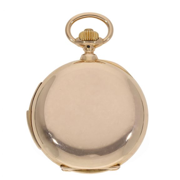 German 18 carat gold hunting cased quarter repeater Circa 1899 German 18 carat gold hunting cased quarter repeater Circa 1899