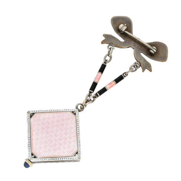 Swiss silver and enamel watch with brooch Circa 1900 Swiss silver and enamel watch with brooch Circa 1900