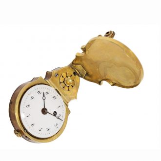 Swiss gold enamelled violin shaped pocket watch Circa 1820