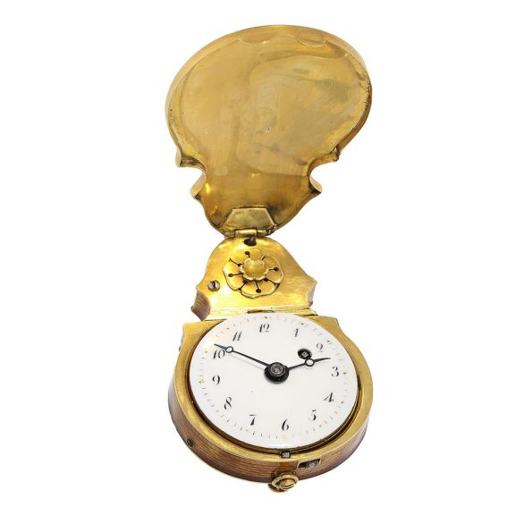 Swiss gold enamelled violin shaped pocket watch Circa 1820 Swiss gold enamelled violin shaped pocket watch Circa 1820