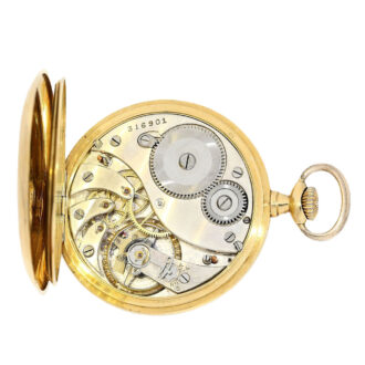 Swiss gold erotic open faced pocket watch Circa 1920