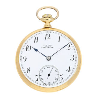 Swiss gold erotic open faced pocket watch Circa 1920