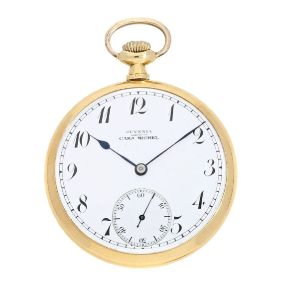 Swiss gold erotic open faced pocket watch Circa 1920 Swiss gold erotic open faced pocket watch Circa 1920
