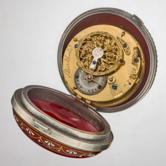 A French verge watch with an enamel Portrait Circa 1800