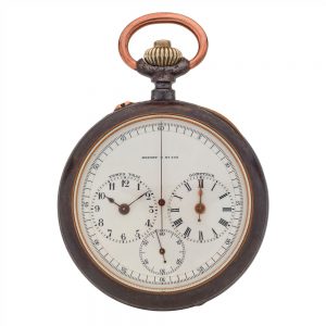 Extreme rare Swiss gunmetal chronograph lever watch Circa 1900