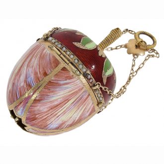 Swiss 18 Carat gold and enamel tulip form watch Circa 1810