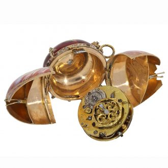 Swiss 18 Carat gold and enamel tulip form watch Circa 1810
