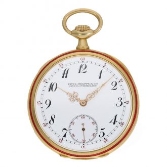 Swiss 18 carat gold and enamel high relief lever watch Circa 1907