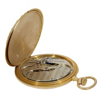 Swiss 18 carat gold and enamel high relief lever watch Circa 1907