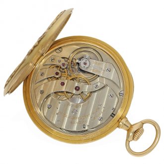 Swiss 18 carat gold and enamel high relief lever watch Circa 1907