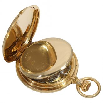 German extremely rare gold half hunting cased watch Circa 1890