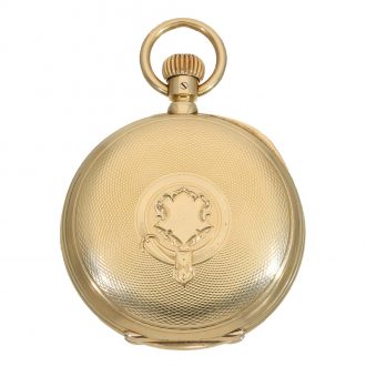 German extremely rare gold half hunting cased watch Circa 1890