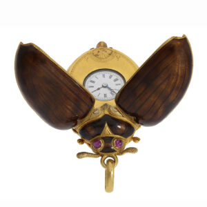 Probably Swiss gold and enamel beetle-form watch Circa 1870