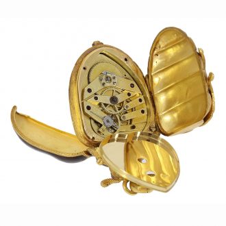 Probably Swiss gold and enamel beetle-form watch Circa 1870