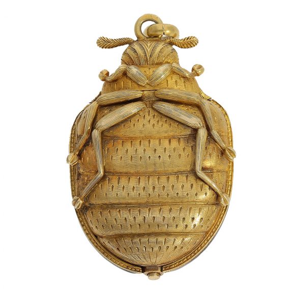 Probably Swiss gold and enamel beetle-form watch Circa 1870 Probably Swiss gold and enamel beetle-form watch Circa 1870