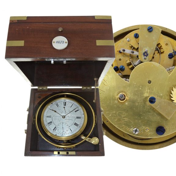 English brass marine deck chronometer eight day chronometer Circa 1820