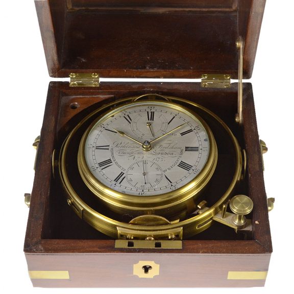 English brass marine deck chronometer eight day chronometer Circa 1820 English brass marine deck chronometer eight day chronometer Circa 1820
