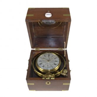 English brass marine deck chronometer eight day chronometer Circa 1820