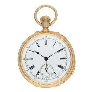 Swiss 18 carat gold watch with double complication Circa 1879