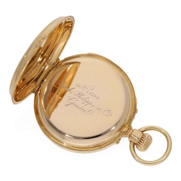 Swiss 18 carat gold watch with double complication Circa 1879 Swiss 18 carat gold watch with double complication Circa 1879