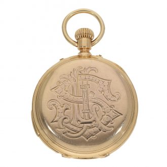Swiss 18 carat gold watch with double complication Circa 1879