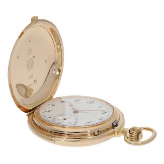 German 14 carat gold full hunter cased watch with repeater Circa 1920