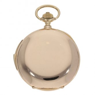 German 14 carat gold full hunter cased watch with repeater Circa 1920