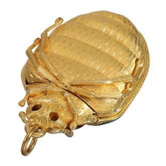 Extremely rare Swiss gold and enamel beetle-form watch Circa 1885