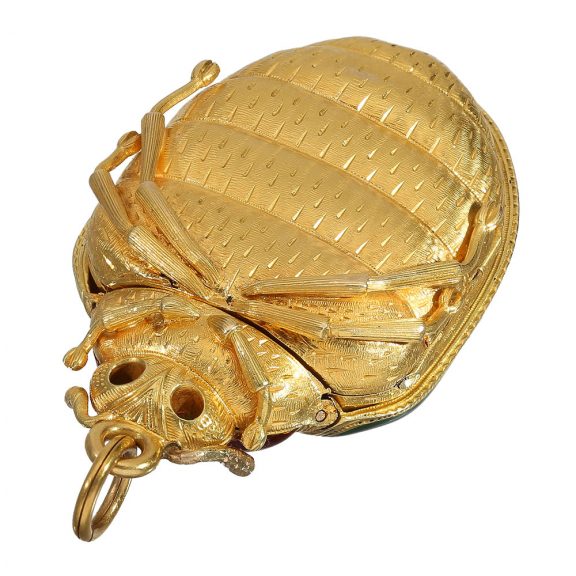 Extremely rare Swiss gold and enamel beetle-form watch Circa 1885 Extremely rare Swiss gold and enamel beetle-form watch Circa 1885