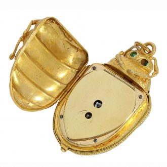 Extremely rare Swiss gold and enamel beetle-form watch Circa 1885