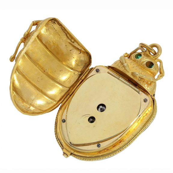 Extremely rare Swiss gold and enamel beetle-form watch Circa 1885 Extremely rare Swiss gold and enamel beetle-form watch Circa 1885