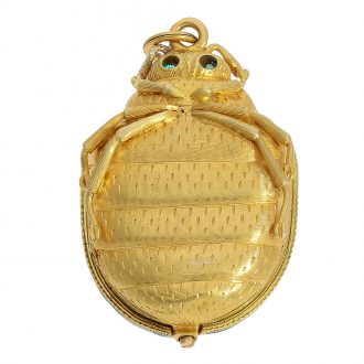Extremely rare Swiss gold and enamel beetle-form watch Circa 1885