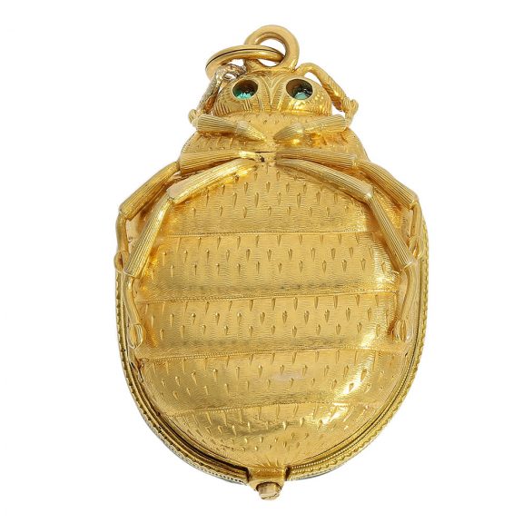 Extremely rare Swiss gold and enamel beetle-form watch Circa 1885 Extremely rare Swiss gold and enamel beetle-form watch Circa 1885