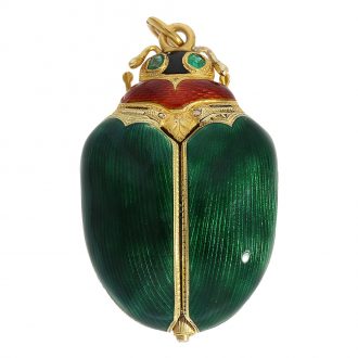 Extremely rare Swiss gold and enamel beetle-form watch Circa 1885