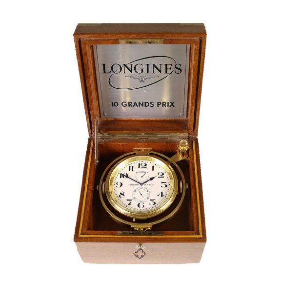 Swiss brass marine chronometer with 50 hour power reserve Circa 1950