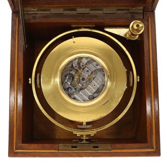 Swiss brass marine chronometer with 50 hour power reserve Circa 1950