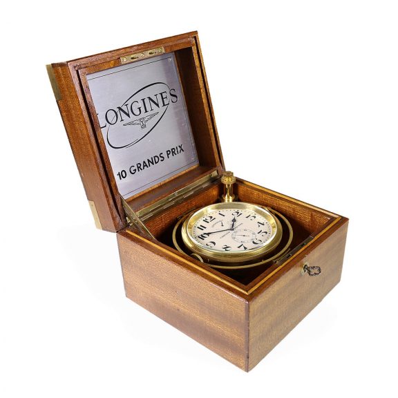 Swiss brass marine chronometer with 50 hour power reserve Circa 1950 Swiss brass marine chronometer with 50 hour power reserve Circa 1950