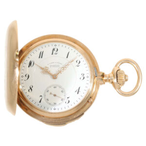 German 18 carat gold full hunter cased repeater watch Circa 1897