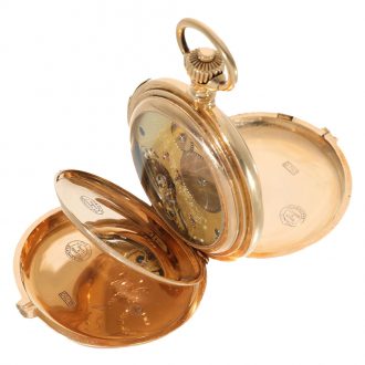 German 18 carat gold full hunter cased repeater watch Circa 1897