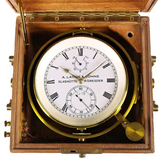 German brass marine chronometer with lever escapement Circa 1945 German brass marine chronometer with lever escapement Circa 1945
