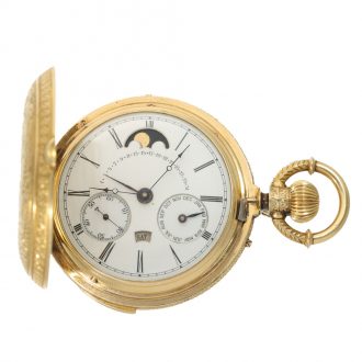 Indian 18 carat gold rare splendour hunter cased watch Circa 1880