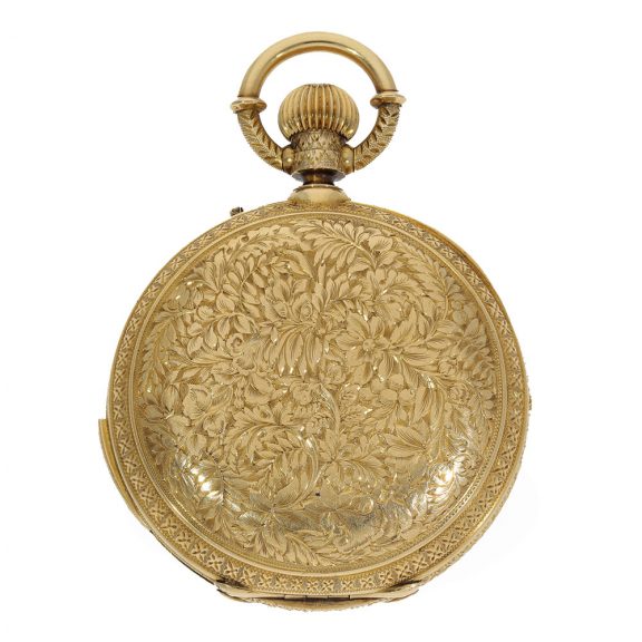 Indian 18 carat gold rare splendour hunter cased watch Circa 1880 Indian 18 carat gold rare splendour hunter cased watch Circa 1880