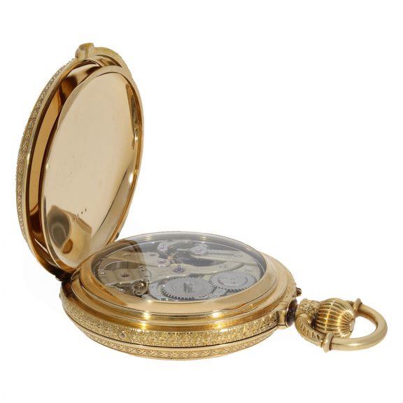 Indian 18 carat gold rare splendour hunter cased watch Circa 1880 Indian 18 carat gold rare splendour hunter cased watch Circa 1880