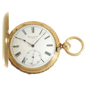 Swiss 18K gold hunting cased lever pocket watch Circa 1860
