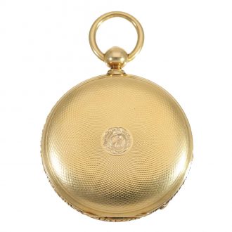 Swiss 18K gold hunting cased lever pocket watch Circa 1860