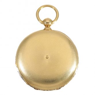 Swiss 18K gold hunting cased lever pocket watch Circa 1860