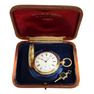 Swiss 18K gold hunting cased lever pocket watch Circa 1860